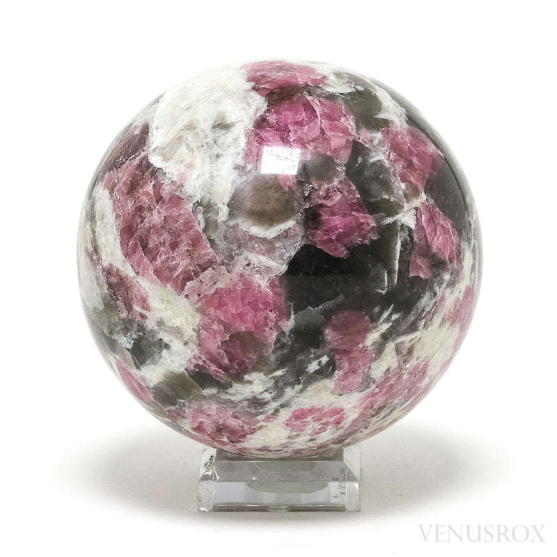 Pink Tourmaline with Albite Polished Sphere from Brazil | Venusrox