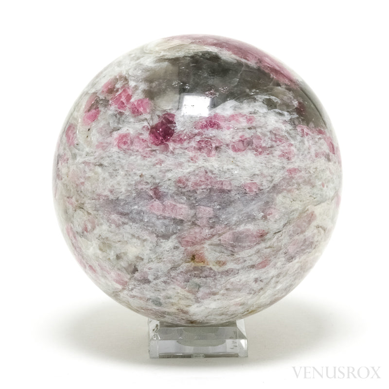 Pink Tourmaline with Albite Polished Sphere from Brazil | Venusrox
