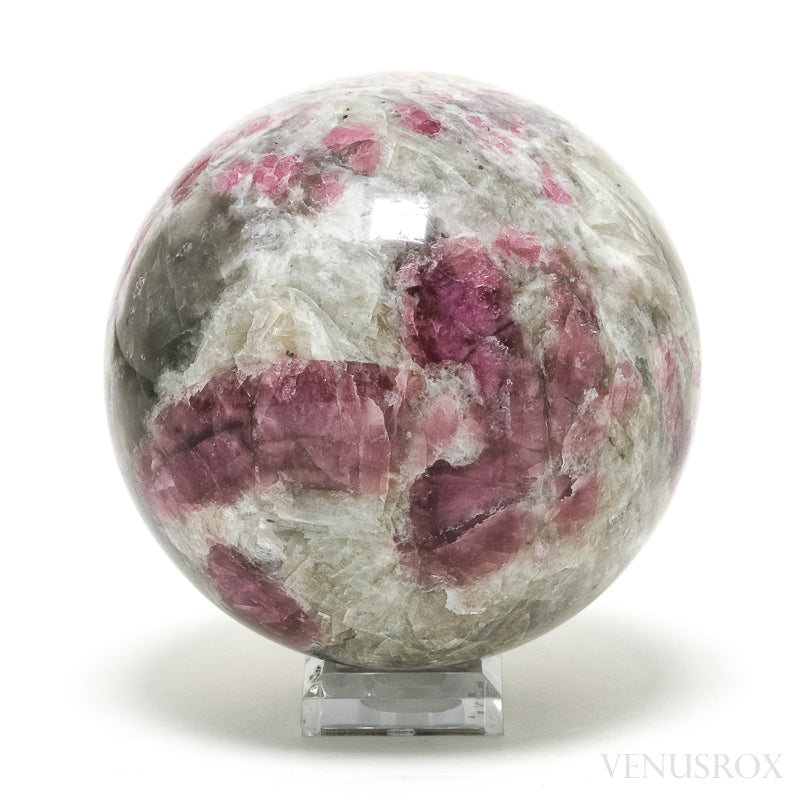Pink Tourmaline with Albite Polished Sphere from Brazil | Venusrox