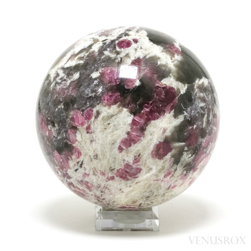 Pink Tourmaline with Albite Polished Sphere from Brazil | Venusrox