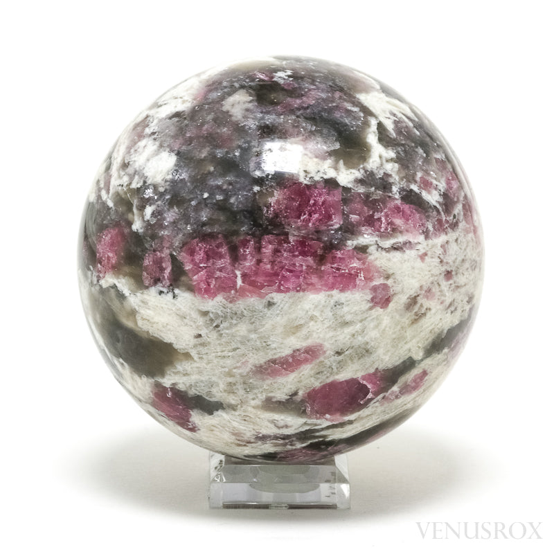 Pink Tourmaline with Albite Polished Sphere from Brazil | Venusrox