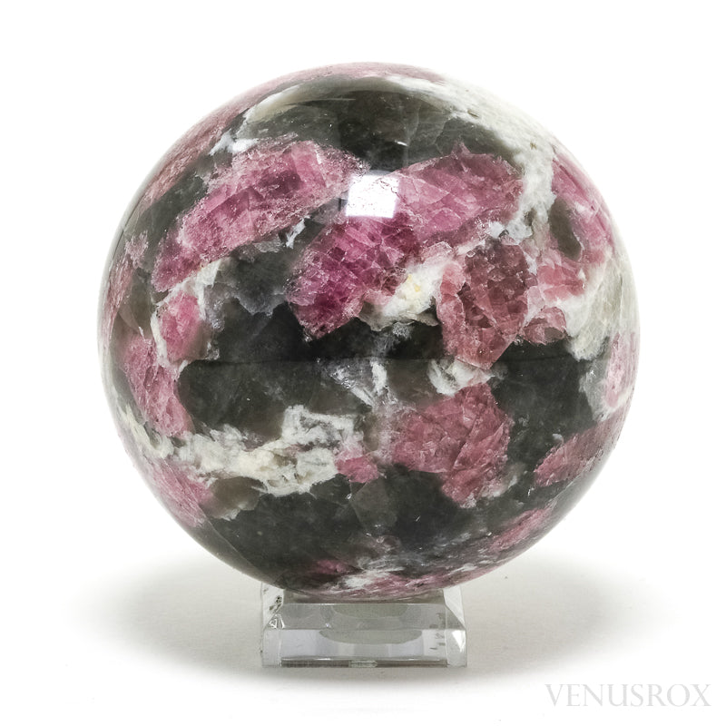 Pink Tourmaline with Albite Polished Sphere from Brazil | Venusrox