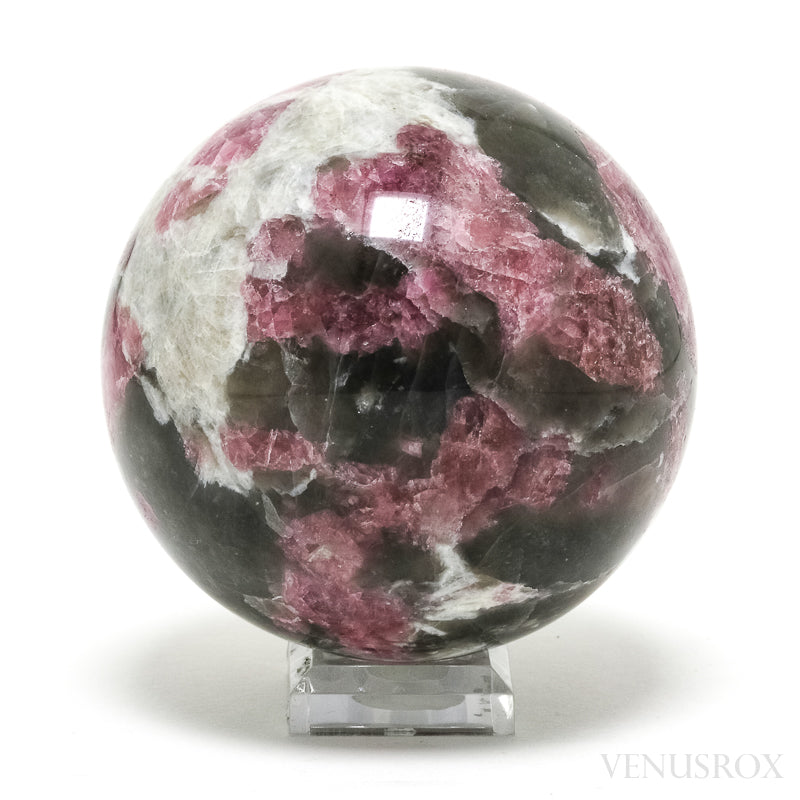 Pink Tourmaline with Albite Polished Sphere from Brazil | Venusrox