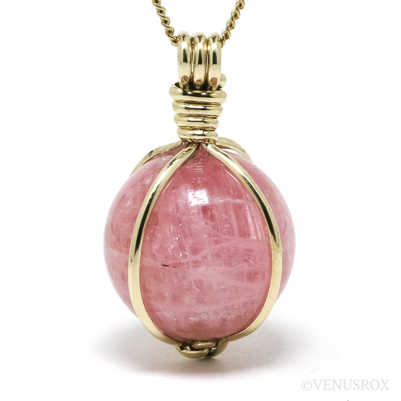 Pink Tourmaline Polished Sphere Pendant from Russia | Venusrox