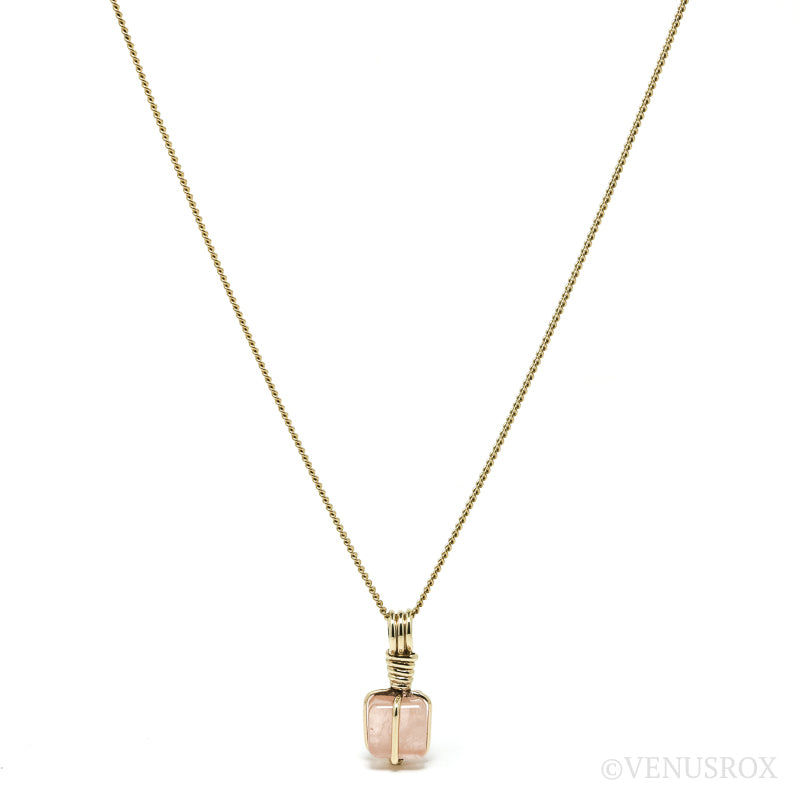 Morganite Polished Cube Pendant from Mozambique | Venusrox