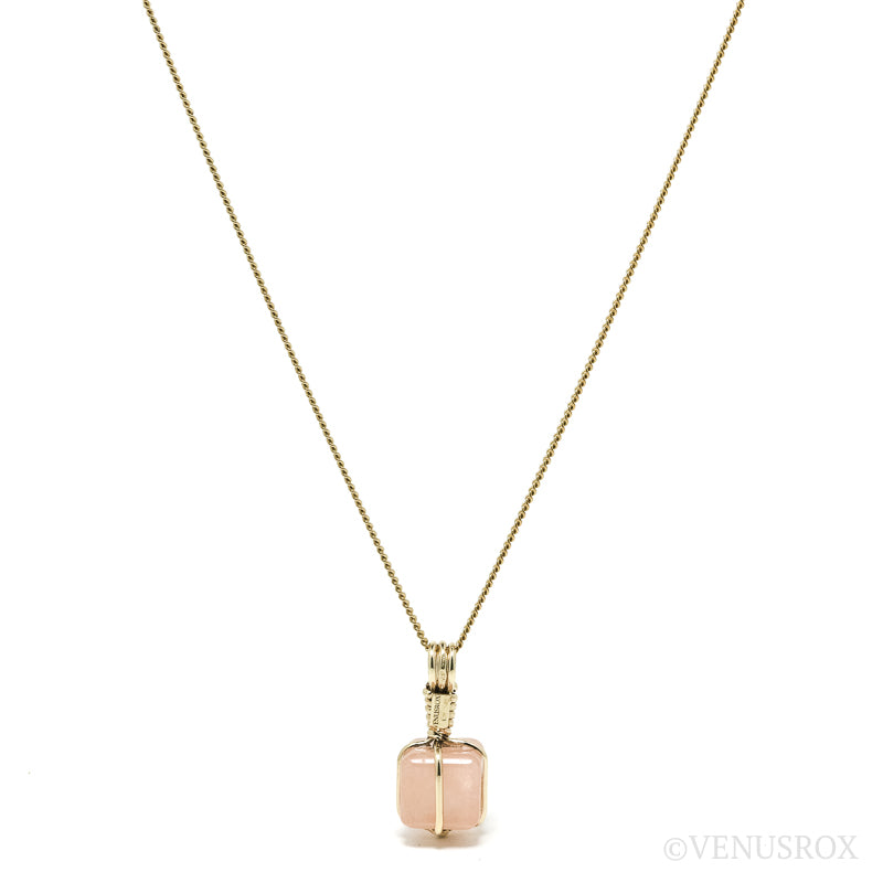 Morganite Polished Cube Pendant from Mozambique | Venusrox