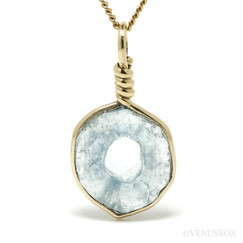 Aquamarine Polished Slice Pendant from the Chitinskaya Oblast Mine, Zabaykalski Krai, Siberia, Russia | Venusrox