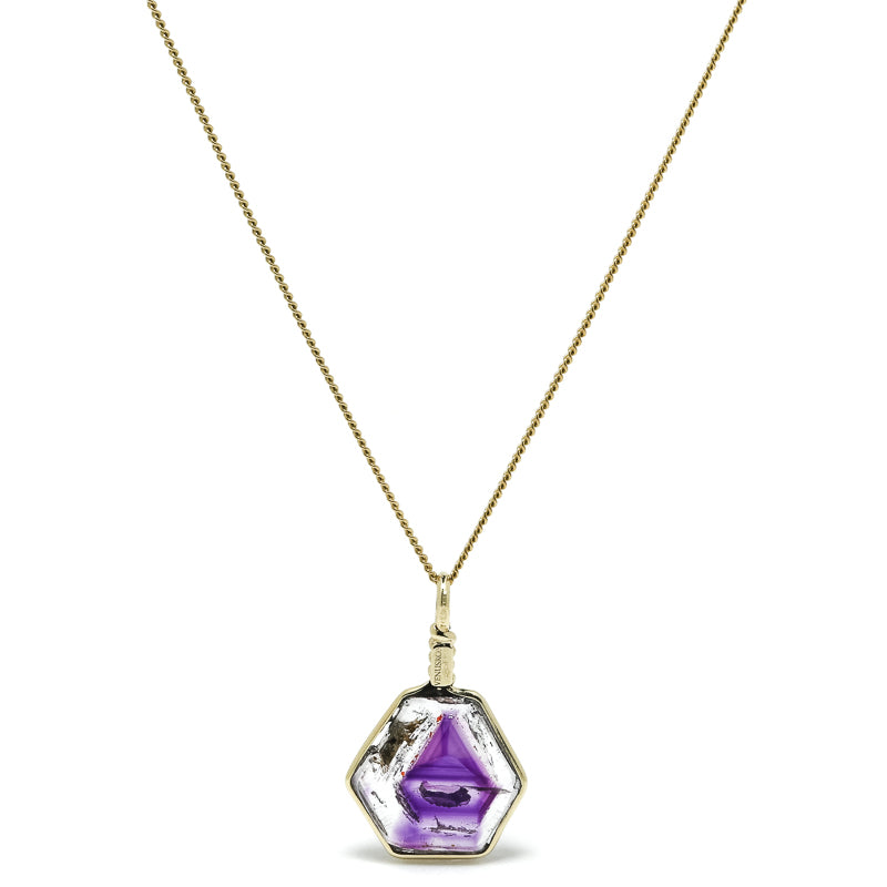Brandberg Amethyst Quartz Polished Slice Pendant | Venusrox