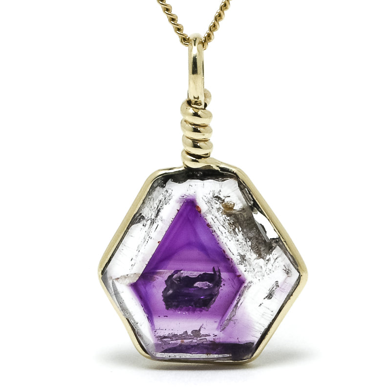 Brandberg Amethyst Quartz Polished Slice Pendant | Venusrox