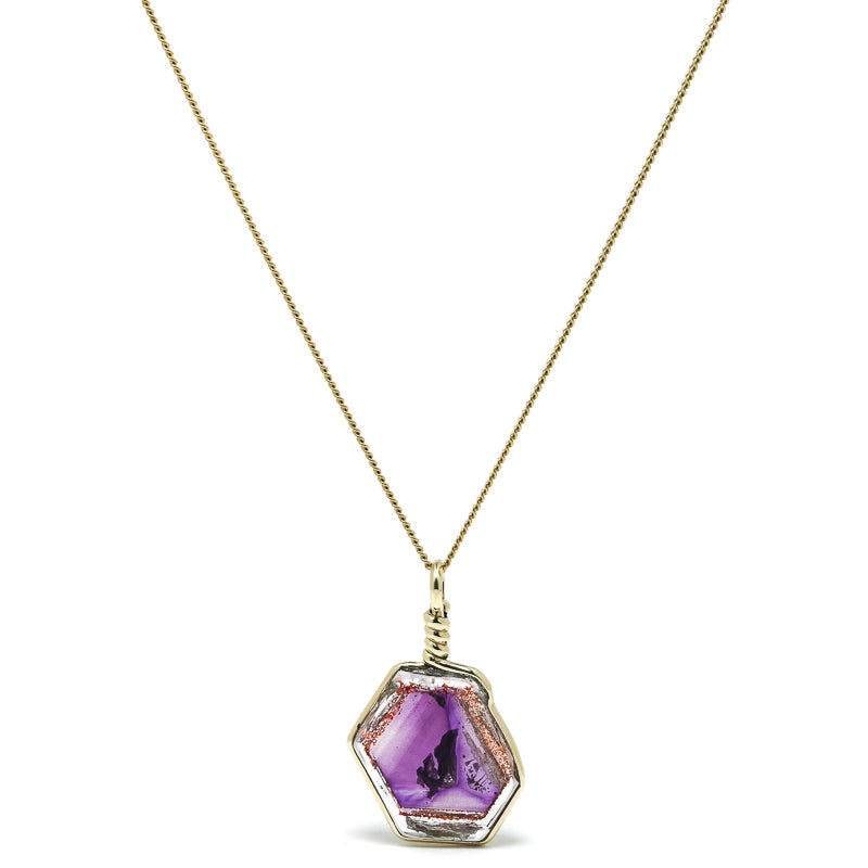Brandberg Amethyst Quartz Polished Slice Pendant | Venusrox