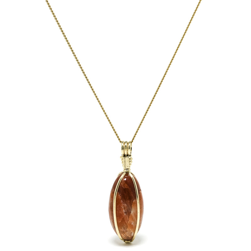 Sunstone Polished Crystal Pendant from India | Venusrox