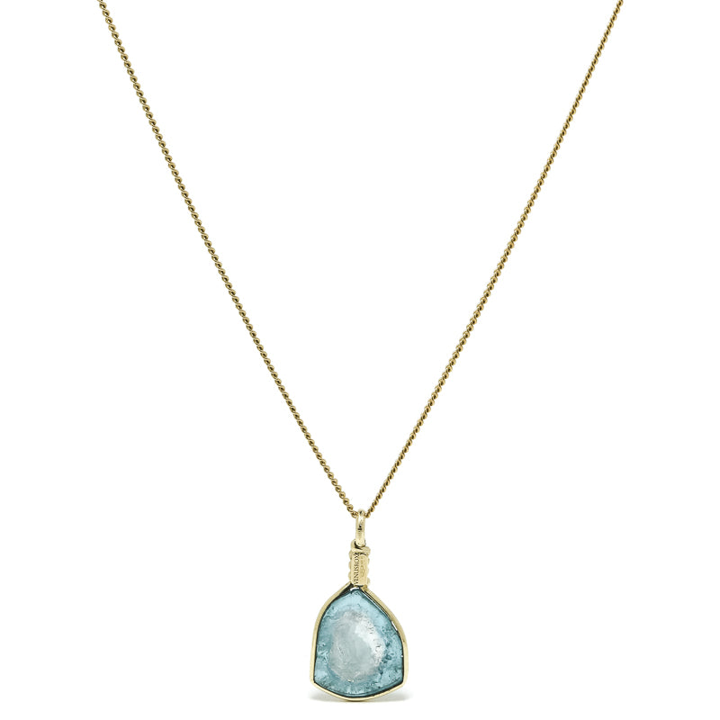 Indicolite (Blue Tourmaline) Polished Slice Pendant from Namibia | Venusrox