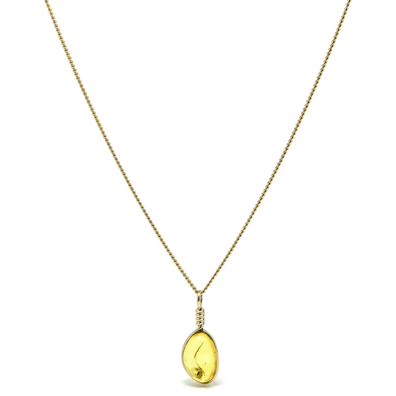 Natural Baltic Amber with Insect Polished Crystal Pendant | Venusrox