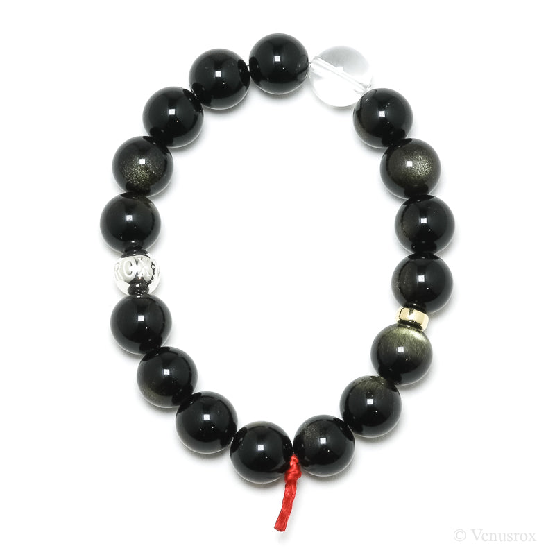 Gold Sheen Obsidian Bead Bracelet from Mexico | Venusrox