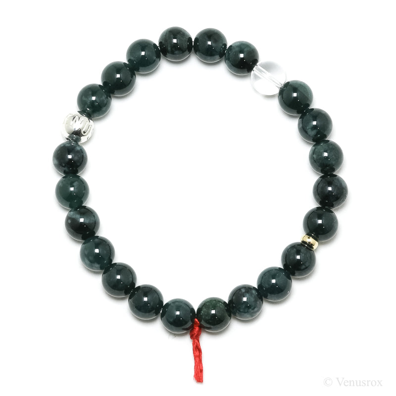 Green Nephrite Jade Bead Bracelet from Guatemala | Venusrox