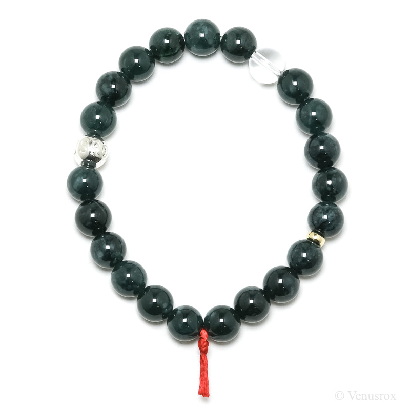 Green Nephrite Jade Bead Bracelet from Guatemala | Venusrox
