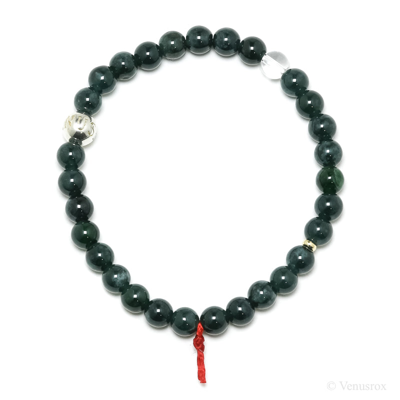 Green Nephrite Jade Bead Bracelet from Guatemala | Venusrox
