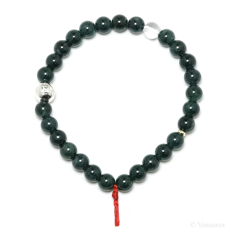 Green Nephrite Jade Bead Bracelet from Guatemala | Venusrox
