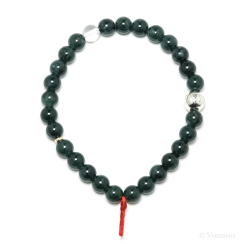 Green Nephrite Jade Bead Bracelet from Guatemala | Venusrox
