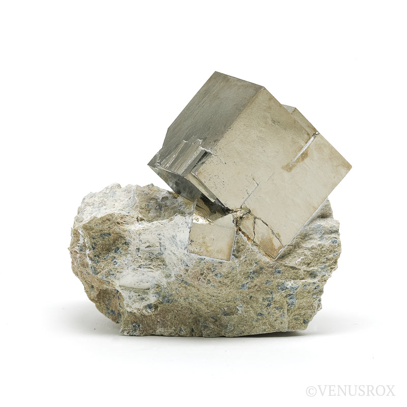 Pyrite Cube in Matrix from Navajun, La Rioja, Spain | Venusrox