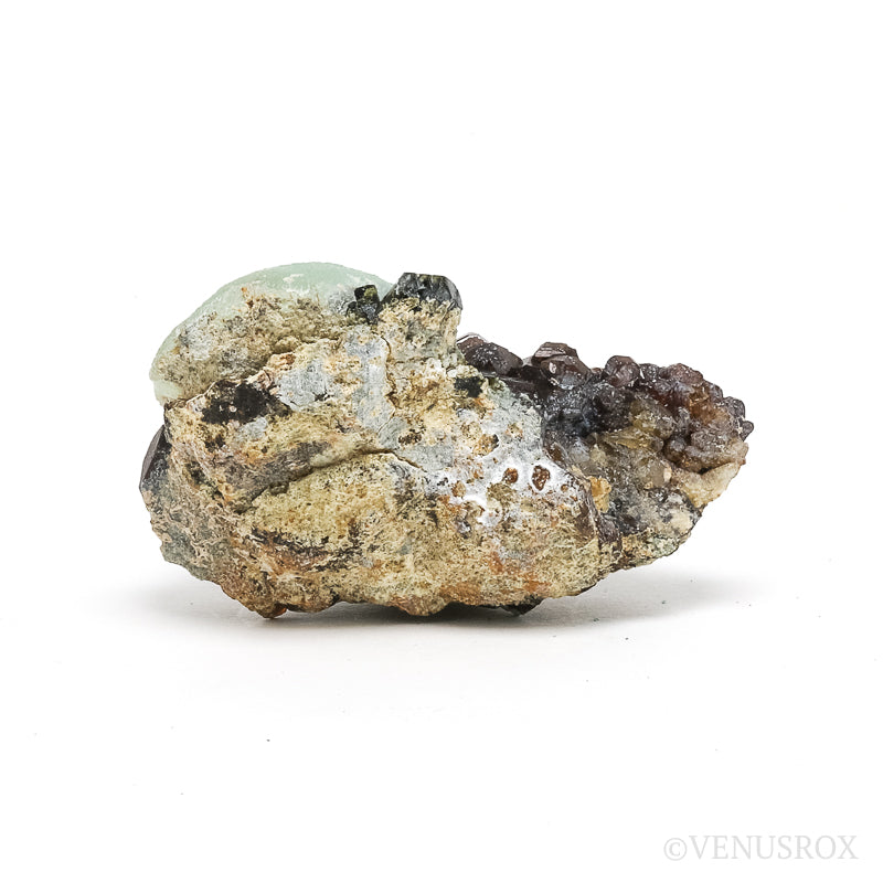 Prehnite with Epidote on Mali Garnet Natural Specimen from the Kayes Region, Mali, Africa | Venusrox