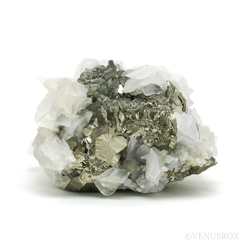 Calcite on Pyrite & Sphalerite Natural Cluster from the Trepča Mining Complex, Trepča Valley, Kosovska Mitrovica, Kosovska Mitrovica District, Kosovo | Venusrox
