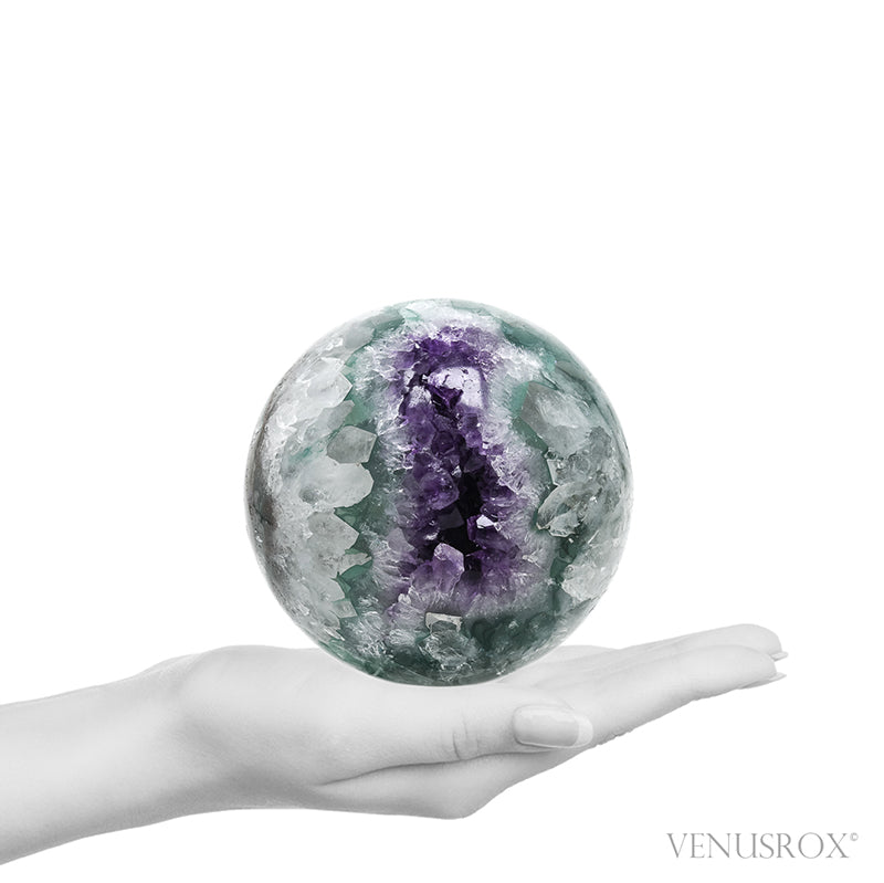 Amethyst with Quartz & Agate Geode Sphere from Brazil | Venusrox