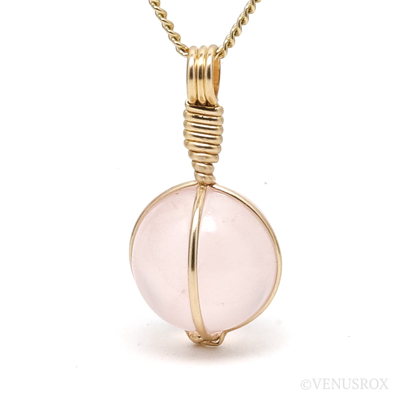 Star Rose Quartz Sphere Pendant from Madagascar | Venusrox