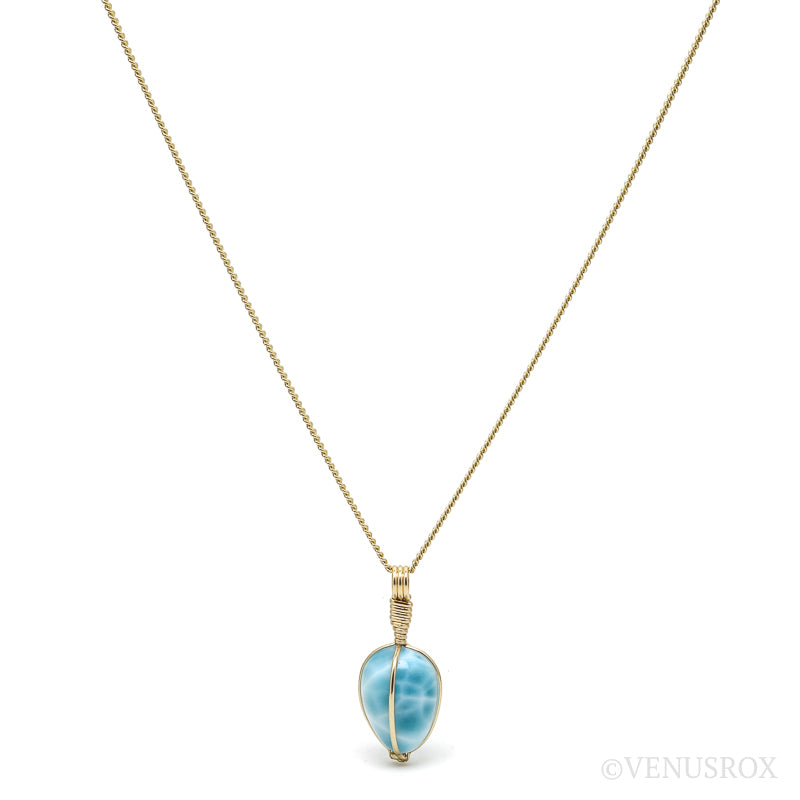 Larimar Polished Crystal Pendant from Dominican Republic, Caribbean Sea | Venusrox