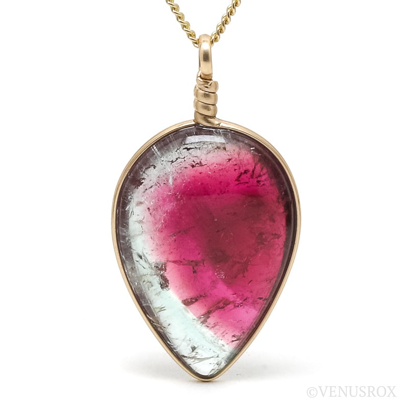 Watermelon Tourmaline Polished Crystal Pendant from Brazil | Venusrox