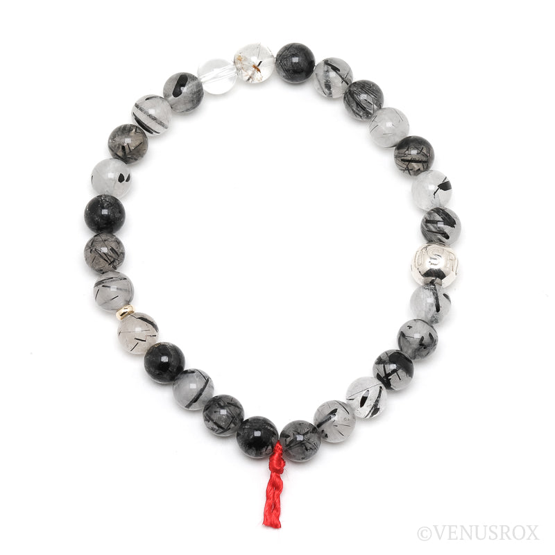 Tourmalinated Quartz Bead Bracelet from Brazil | Venusrox