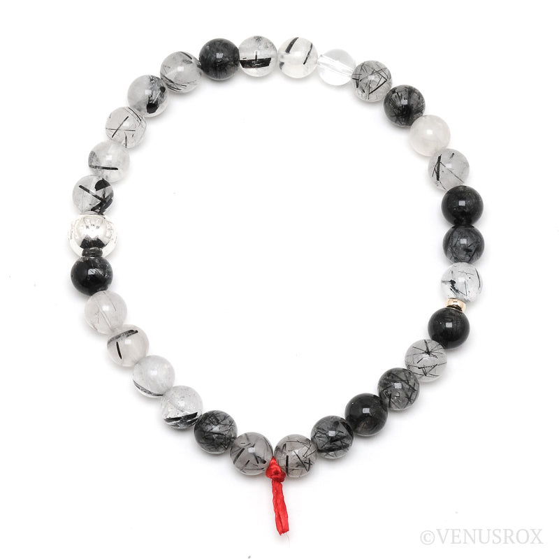 Tourmalinated Quartz Bead Bracelet from Brazil | Venusrox