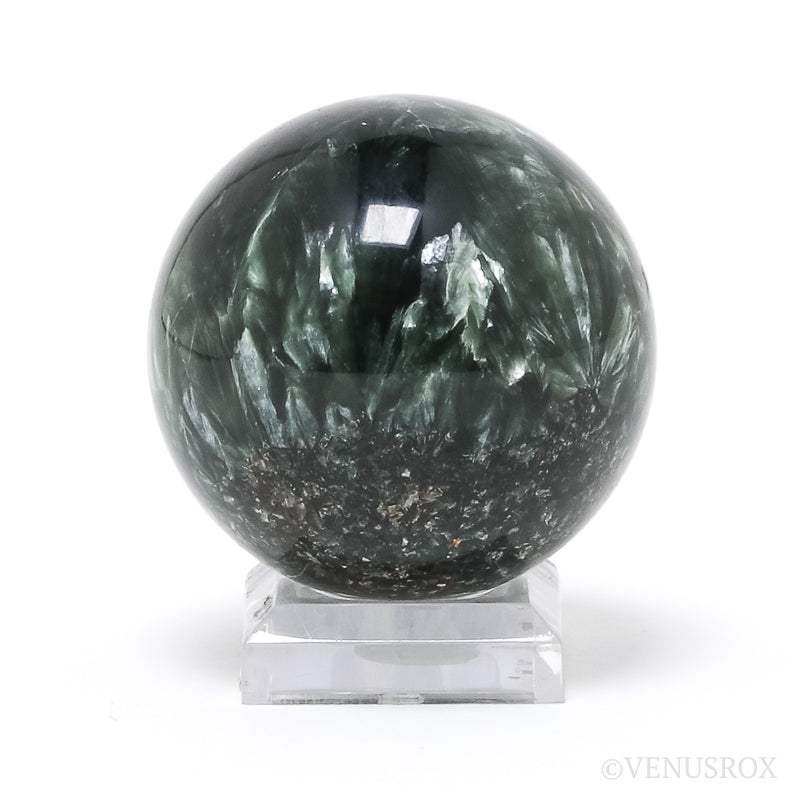 Seraphinite Polished Sphere from Korshunovskoye Iron Scary Deposit, Irkutskaya Oblast, Siberia, Russia | Venusrox