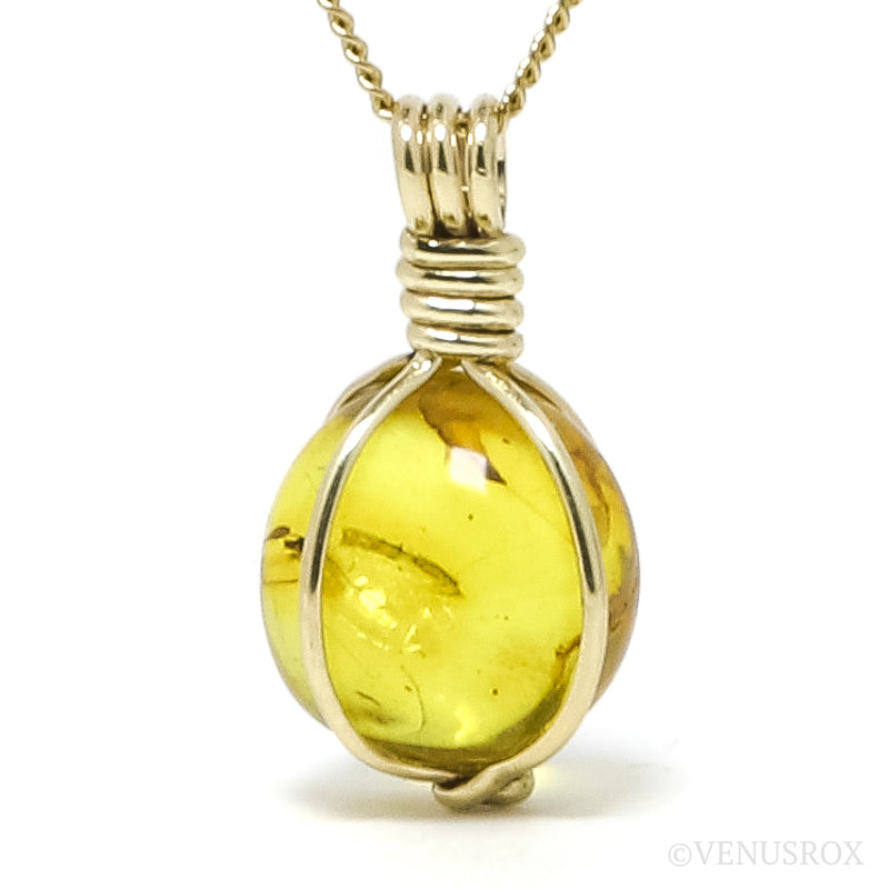 Natural Baltic Amber with Insect Polished Crystal Pendant | Venusrox