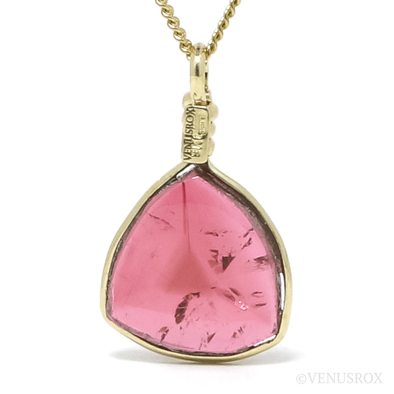 Pink Tourmaline Polished Slice Pendant from the Malkhan Pegmatite Field, Krasnyi Chikoy, Chitinskaya Oblast, Transbaikal, Eastern Siberia, Russia | Venusrox
