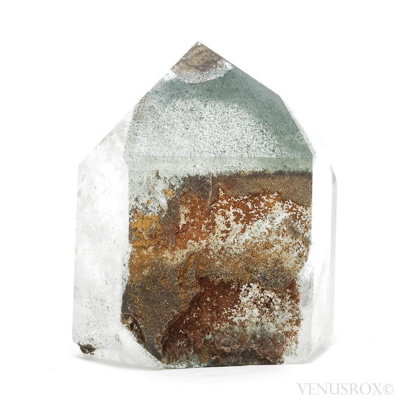Chlorite Phantom Quartz Part Polished/Part Natural Point from Brazil | Venusrox