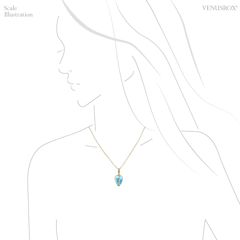 Larimar Polished Crystal Pendant from Dominican Republic, Caribbean Sea | Venusrox