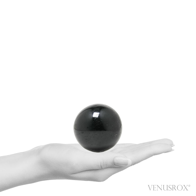 Black Tourmaline Polished Sphere from Madagascar | Venusrox