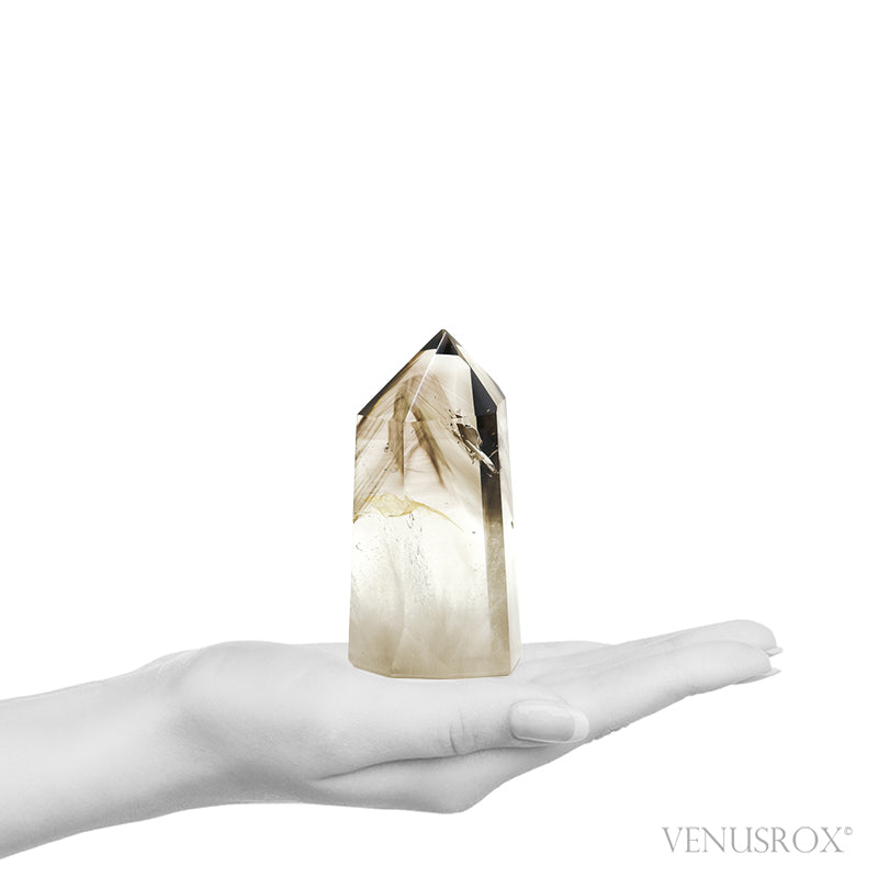 Smoky Phantom Quartz with Negative Crystals Polished Point from Madagascar | Venusrox