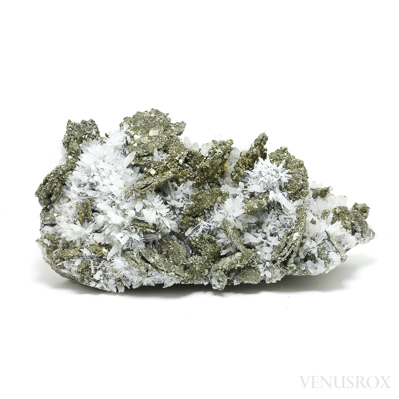 PYRITE PSEUDOMORPH AFTER PYRRHOTITE WITH & QUARTZ (CLEAR) NATURAL CLUSTER