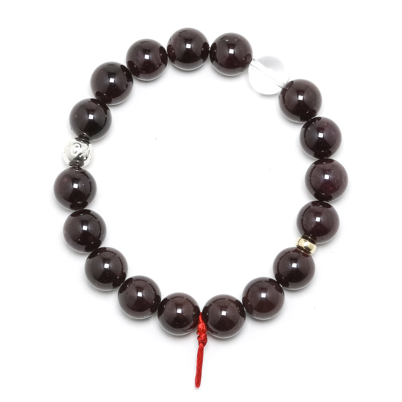 Star Almandine Garnet Bead Bracelet from India | Venusrox