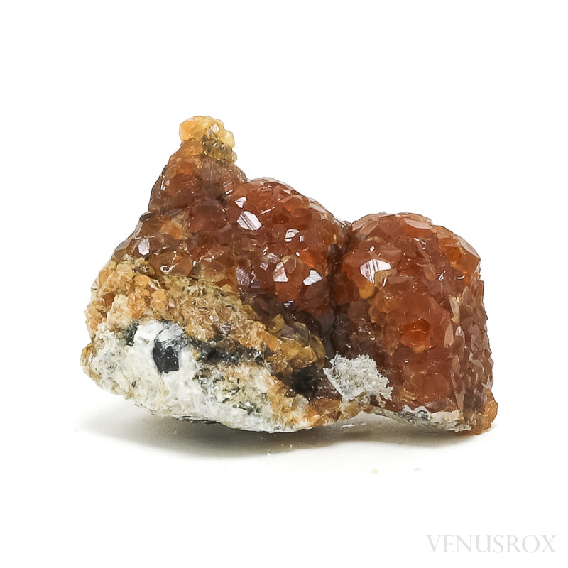 Spessartine Garnet with Smoky Quartz and Orthoclase Natural Cluster from Wushan Spessartine Mine, Tongbei, Yunxiao Co., Zhangzhou Prefecture, Fujian Province, China | Venusrox