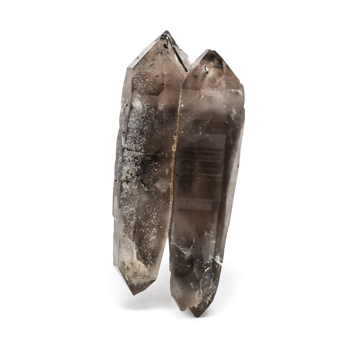 Smoky Quartz with Aegirine Natural Double Terminated Twin Point from Mount Malosa, Zomba District, Malawi | Venusrox