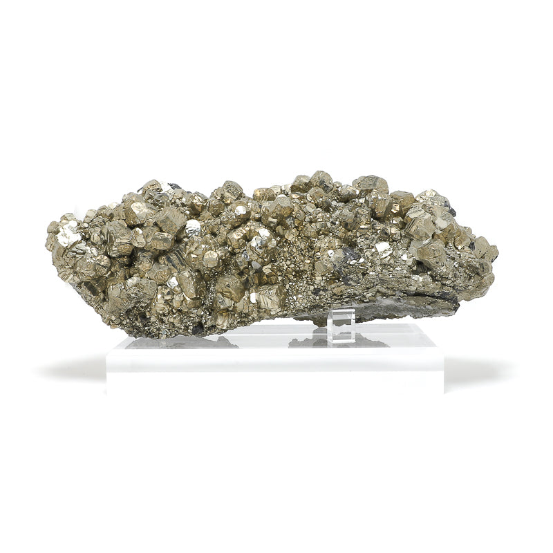 Pyrite with Sphalerite Natural Cluster from the Huanzala Mine, Huallanca District, Dos de Mayo Province, Huánuco Department, Peru mounted on a bespoke stand | Venusrox