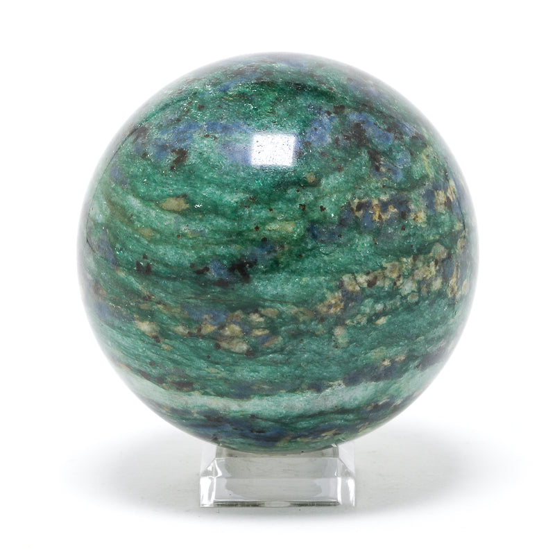 Fuchsite and Blue Kyanite Polished Sphere from Loukhi, Korelia, Russia | Venusrox