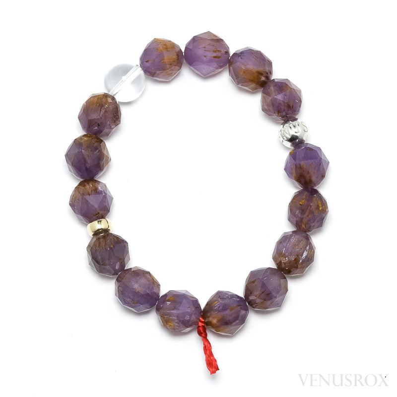 Amethyst with Cacoxenite Bracelet from Brazil | Venusrox