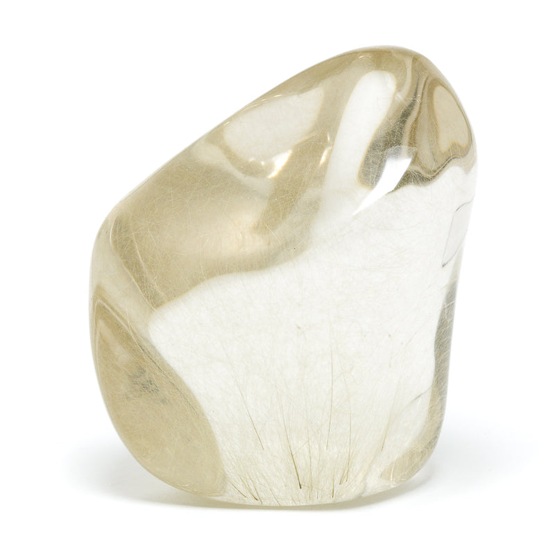 Golden Rutilated Quartz Polished Crystal from Brazil | Venusrox