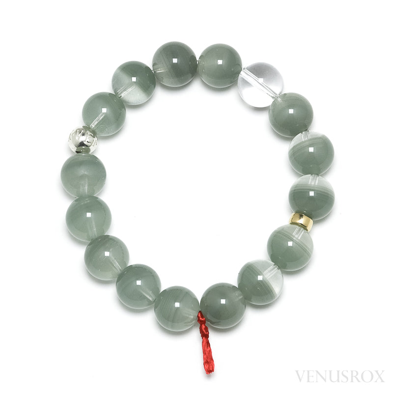 Chlorite Phantom Quartz Bead Bracelet from Brazil | Venusrox