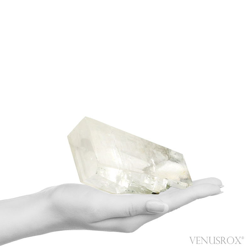 Calcite with Okenite & Matrix Part Polished/Part Natural Crystal from India | Venusrox