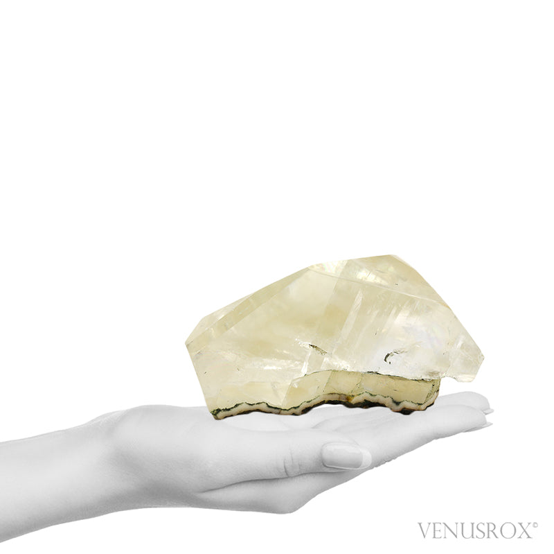 Calcite with Okenite & Matrix Part Polished/Part Natural Crystal from India | Venusrox
